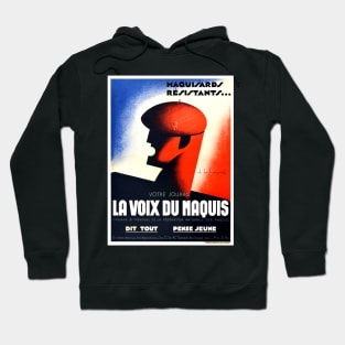 WWII French Resistance Voix Du Maquis Fighters Magazine 1940s Hoodie